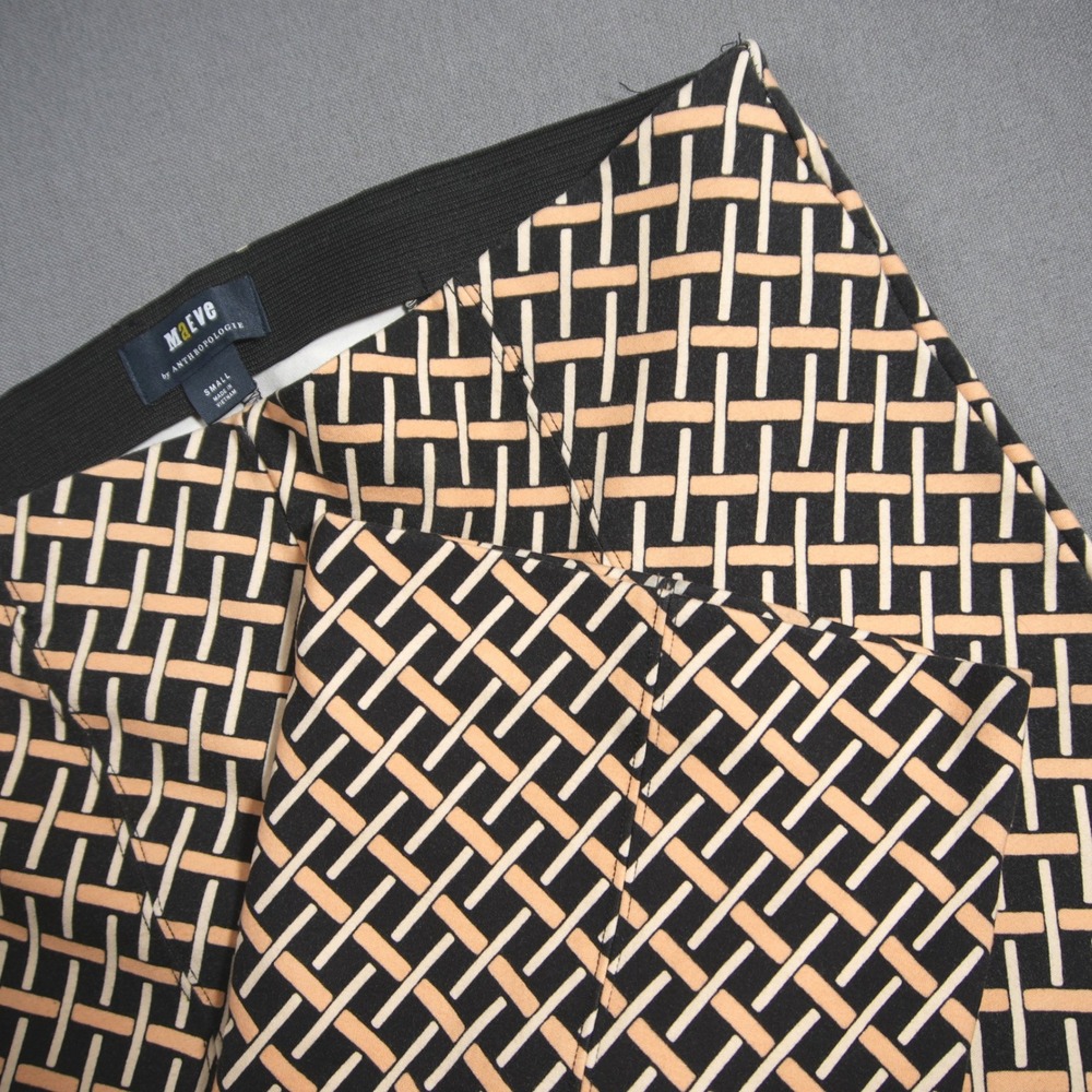 Maeve Anthropologie Geometric Basketweave 70s Wide Leg Women Pants S 29x27